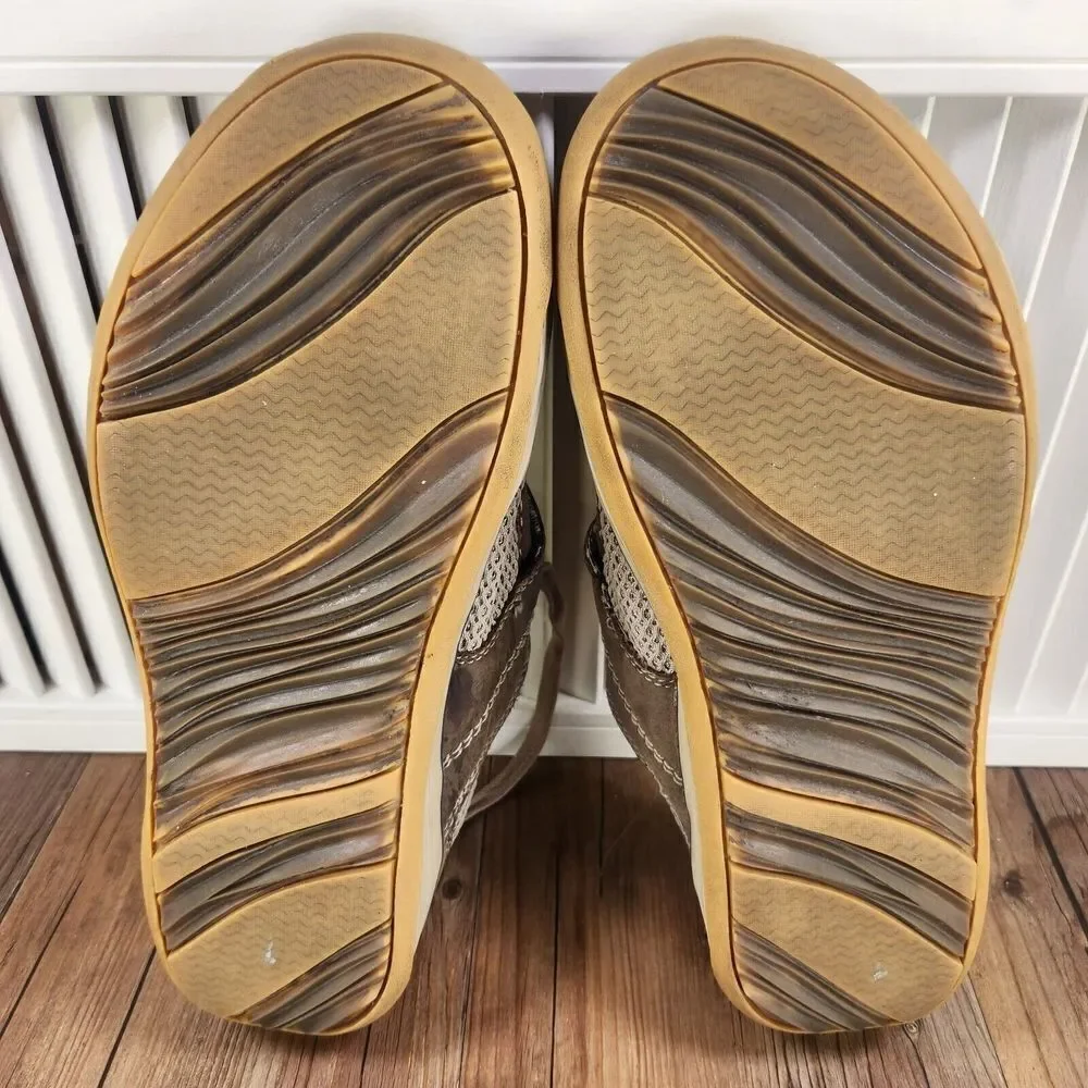 Teva Boat Shoes Mens Sz 11.5 Brown Leather Casual Outdoors Moc Toe Leisure 4003